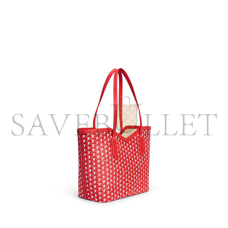 MOYNAT RED WHITE CANVAS MONOGRAM MM TOTE BAG WINSERT FOR CI3000-0320 (28*24*12cm)